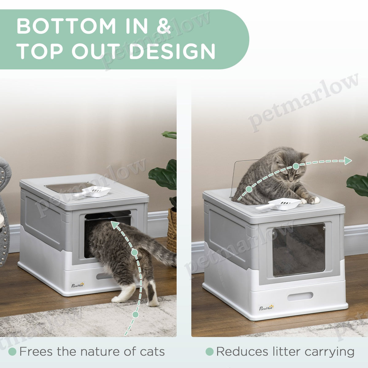 Fully Enclosed Cat Litter Box with Easy Access and Clean-Up – view 5