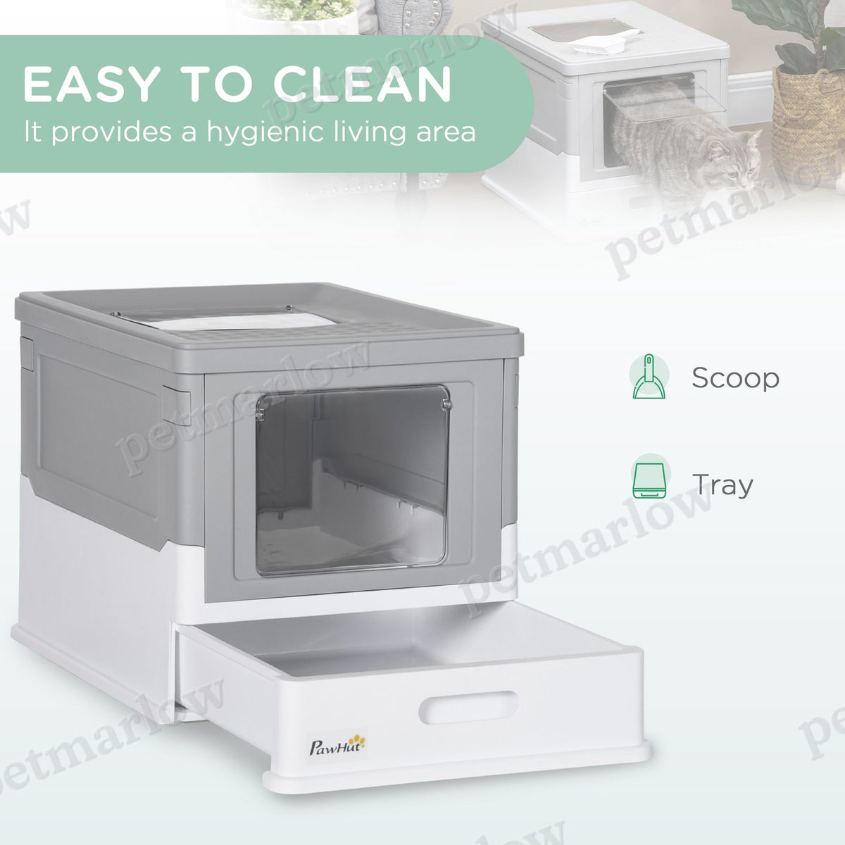 Fully Enclosed Cat Litter Box with Easy Access and Clean-Up – view 6