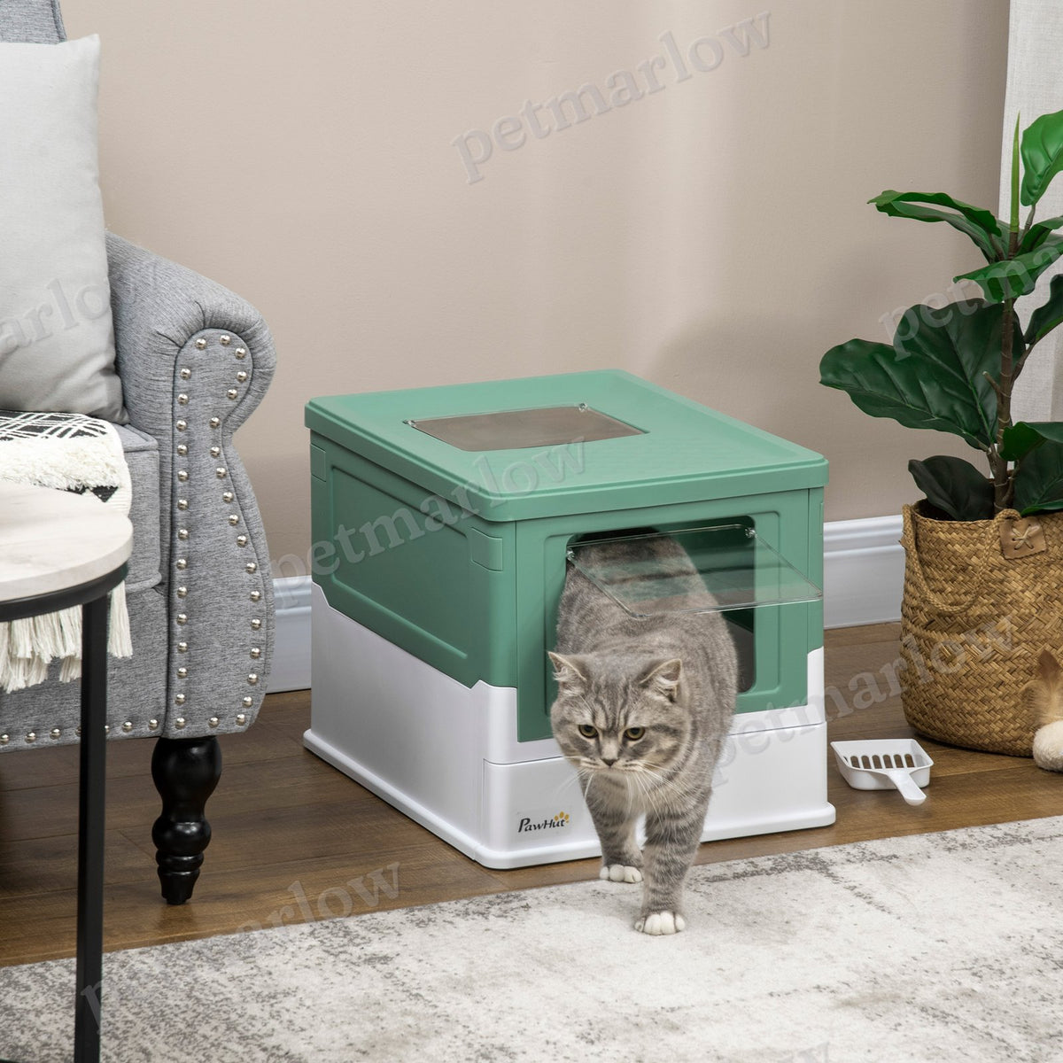 Fully Enclosed Cat Litter Box with Easy Access and Clean-Up – view 6