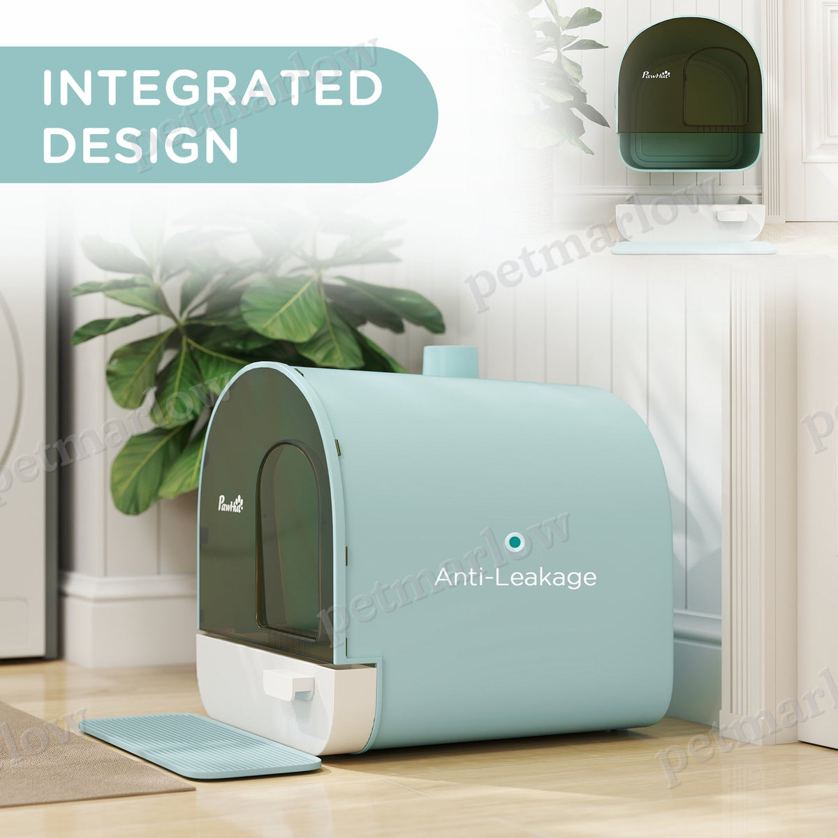 Fully Enclosed Cat Litter Box with Lid and Drawer Design – view 5