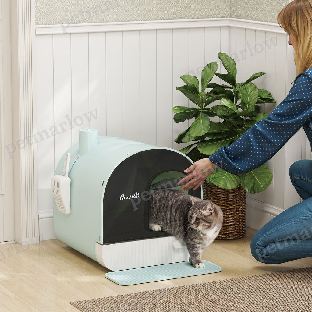 Fully Enclosed Cat Litter Box with Lid and Drawer Design – view 6