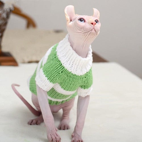 Funky Cat Sweaters – Light Green / XS