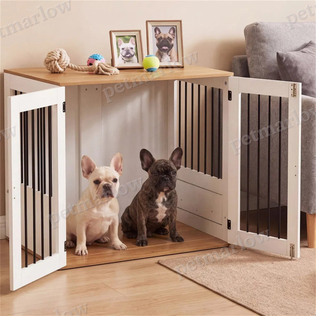 Furniture Style Dog Crate with 360° Rotating Feeder – view 5