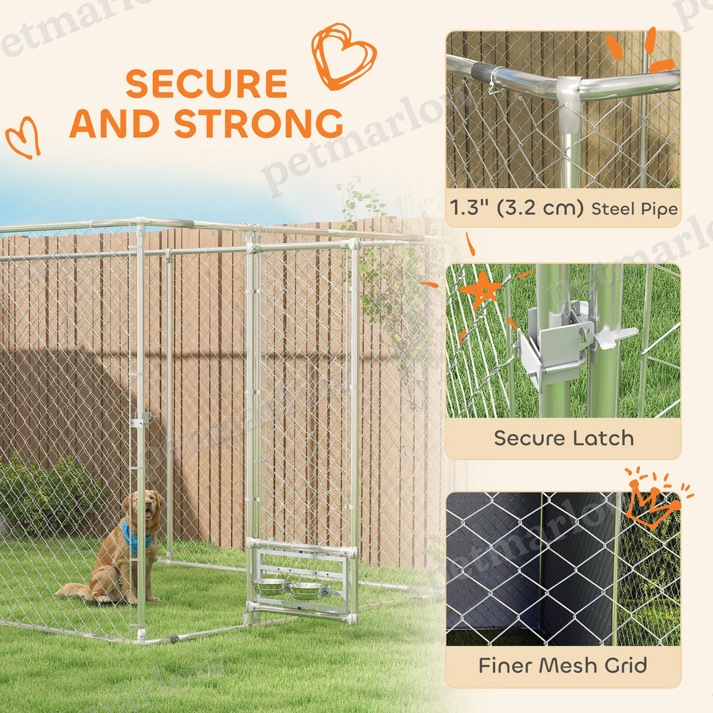 Galvanized Chain Link Large Outdoor Dog Kennel – view 3