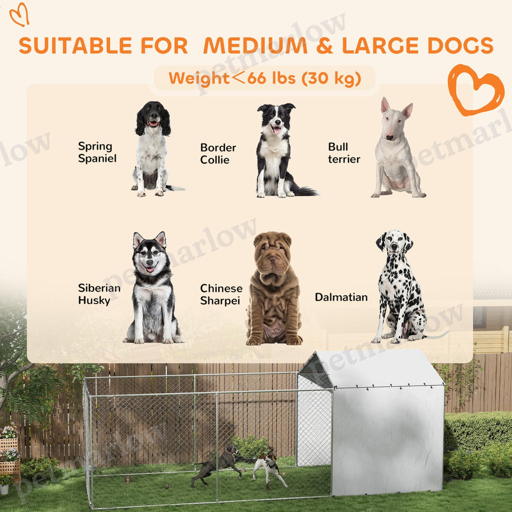 Galvanized Chain Link Large Outdoor Dog Kennel – view 5