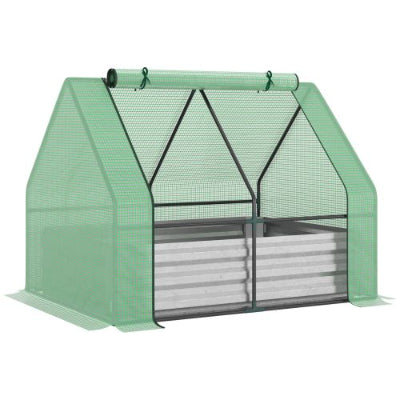 Galvanized Raised Garden Bed With Mini Greenhouse Cover
