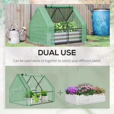 Galvanized Raised Garden Bed With Mini Greenhouse Cover – view 3