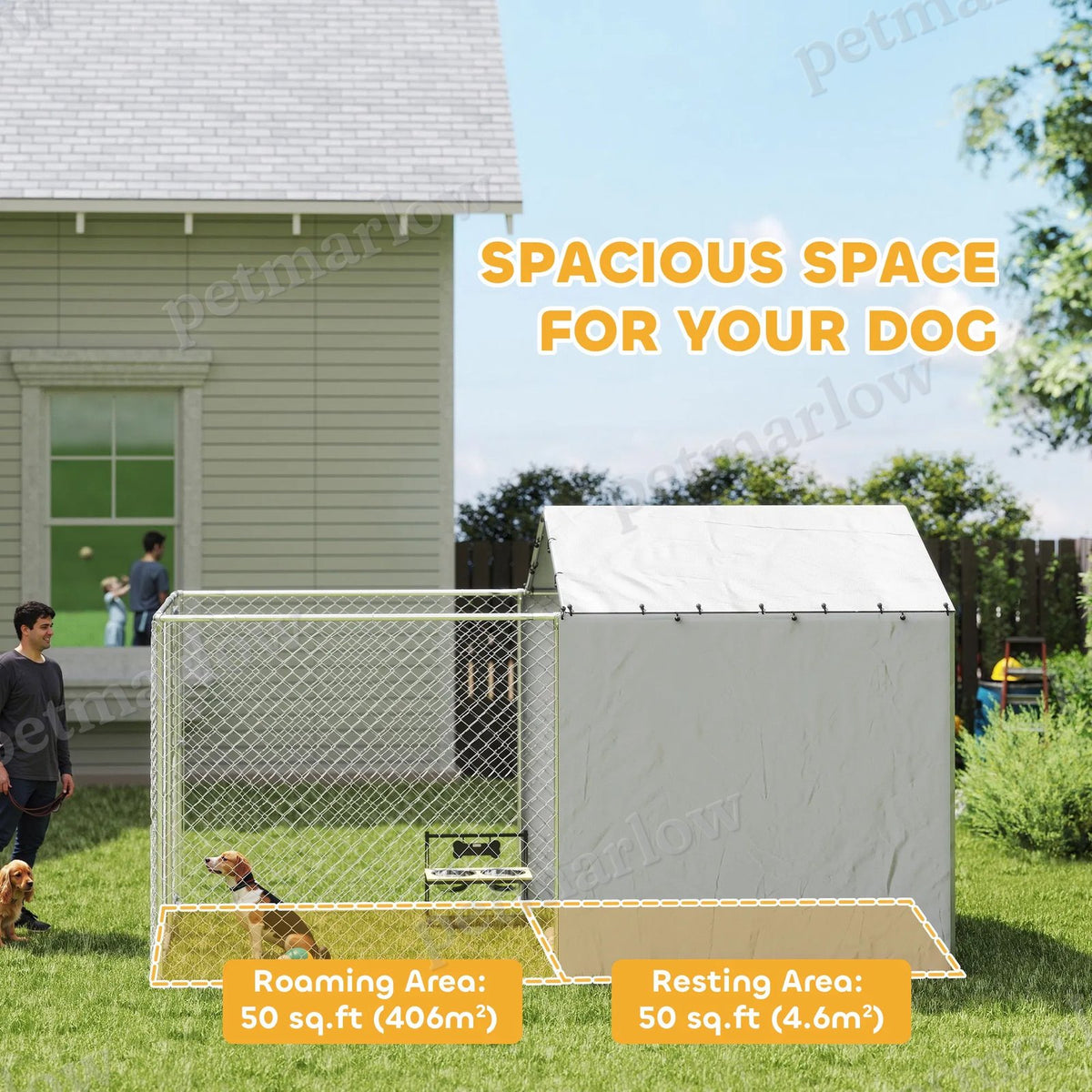 Galvanized Steel Dog Kennel with Waterproof Cover – view 6