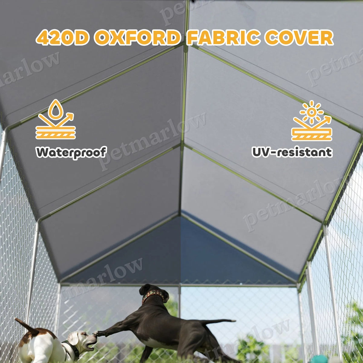 Galvanized Steel Outdoor Dog Kennel with Roof – view 5