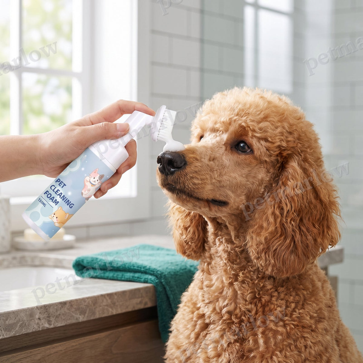 Gentle Waterless Paw Cleansing Foam with Brush for Dogs – view 2