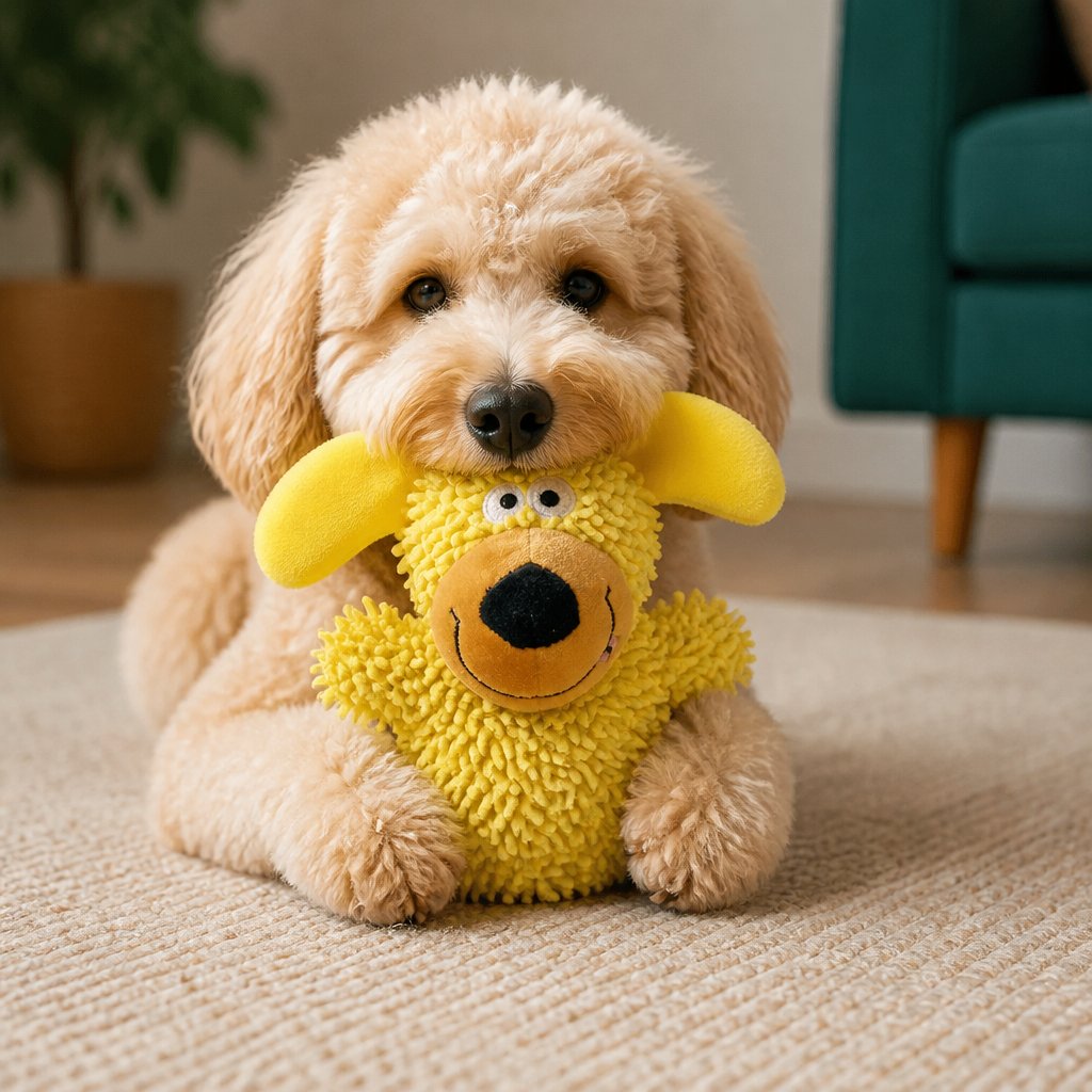 Giggling Dog-Color Tooth-Cleaning Toy – Yellow