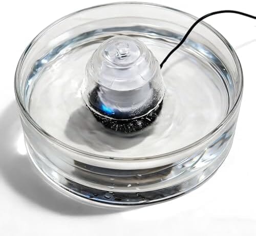Glass Cat and Dog Water Fountain 90oz/2.7L, Automatic Pet Water Dispenser with Quiet Pump