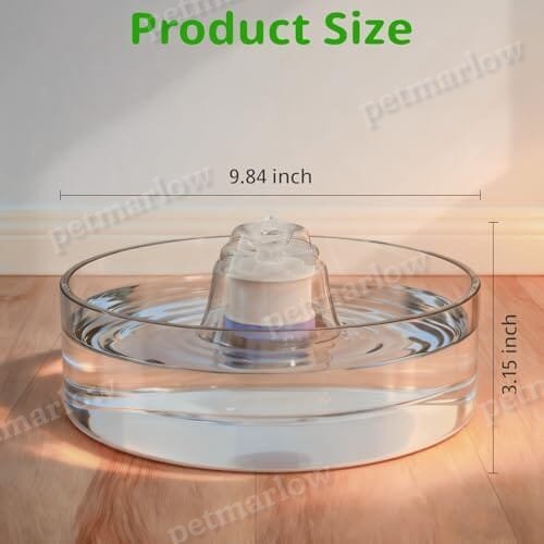 Glass Cat and Dog Water Fountain 90oz/2.7L, Automatic Pet Water Dispenser with Quiet Pump – view 6