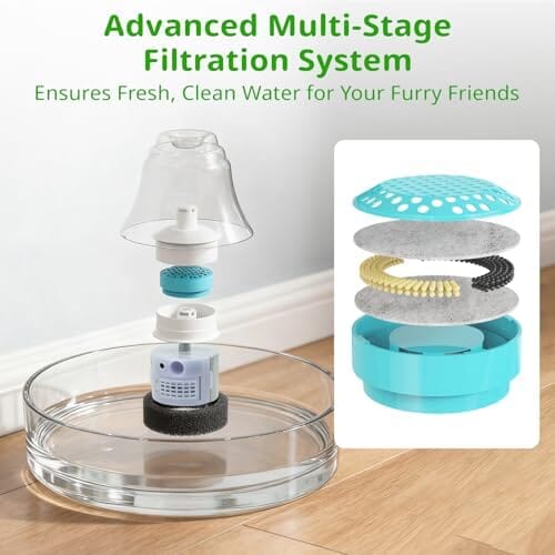 Glass Cat and Dog Water Fountain 90oz/2.7L, Automatic Pet Water Dispenser with Quiet Pump – view 9