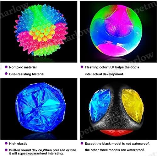 Glow in The Dark Dog Toys Soccer Ball with Straps – view 2