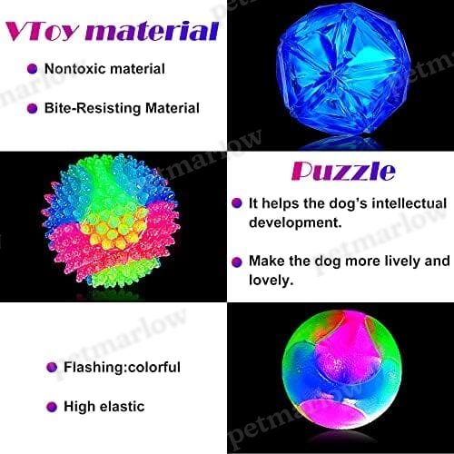 Glow in The Dark Dog Toys Soccer Ball with Straps – view 4