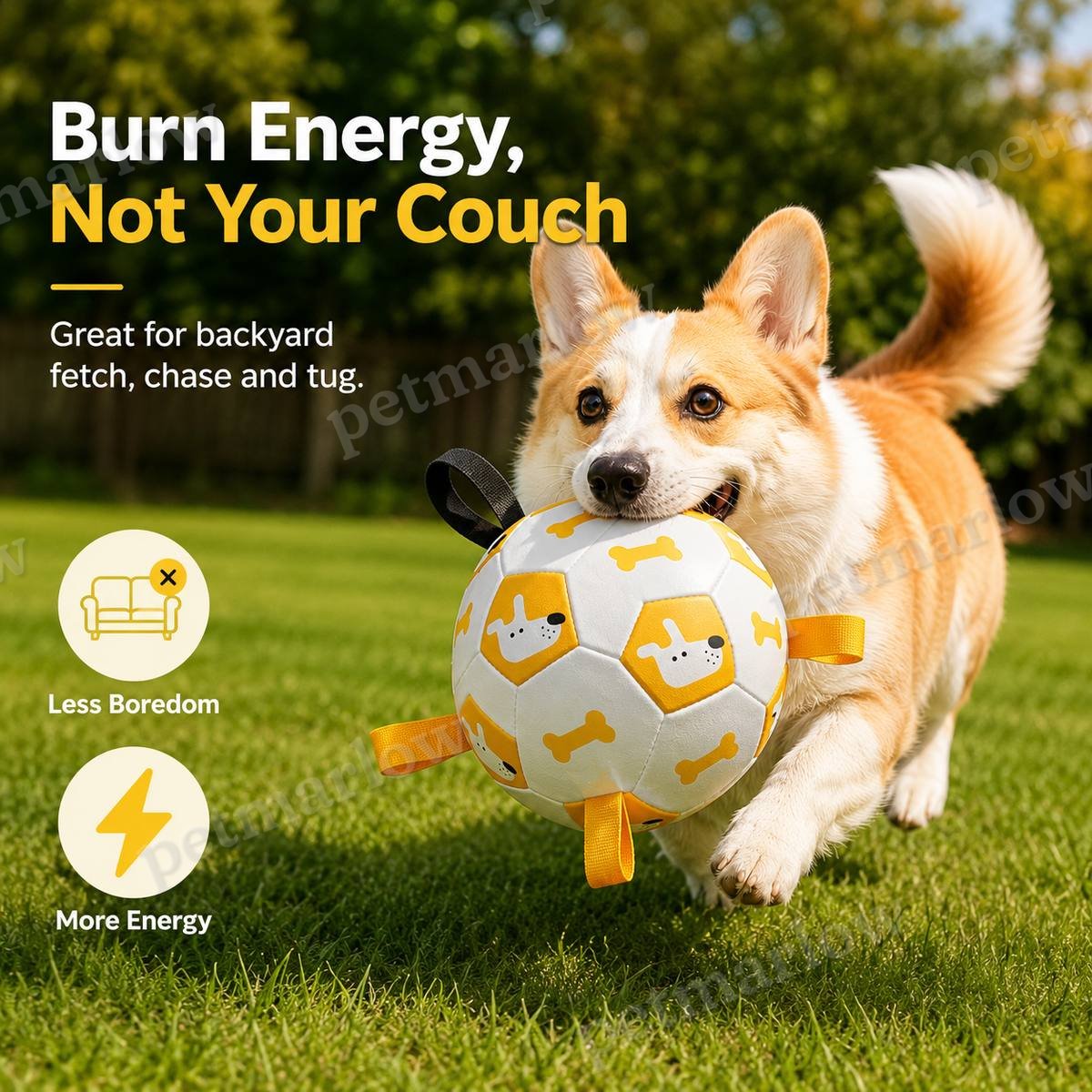 Grab-Tab Inflatable Dog Soccer Ball (Pump Included) – view 4