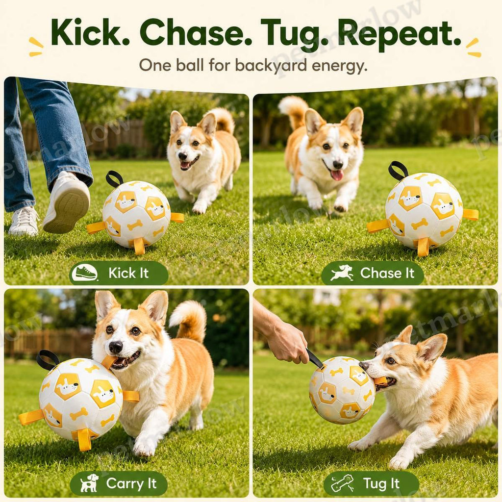 Grab-Tab Inflatable Dog Soccer Ball (Pump Included) – view 5