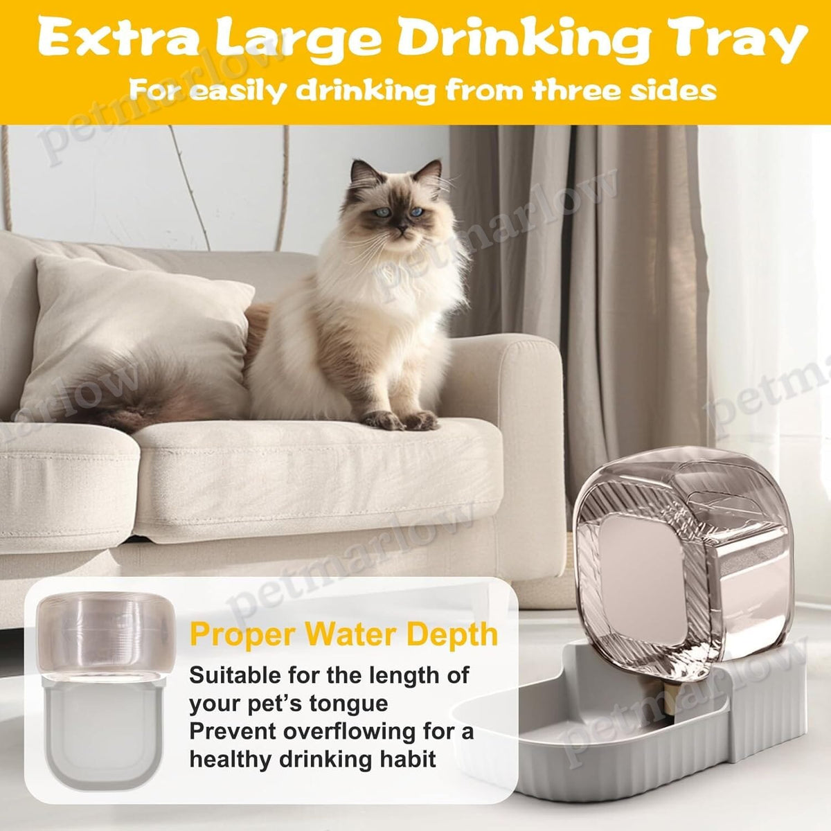 Gravity Water Bowl for Cats 3L Automatic Pet Water Dispenser – view 4
