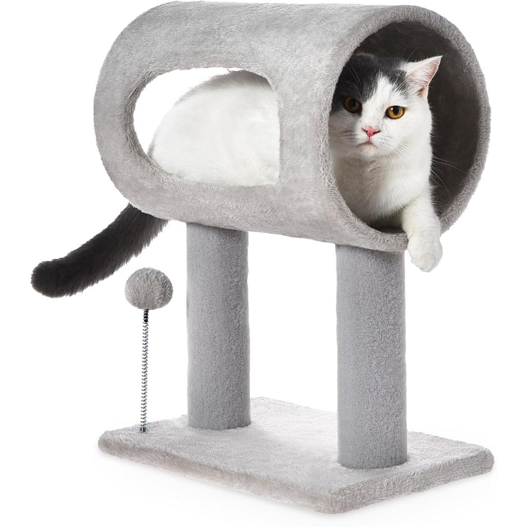Indoor Cat Tree with Tunnel and Scratching Post for Play