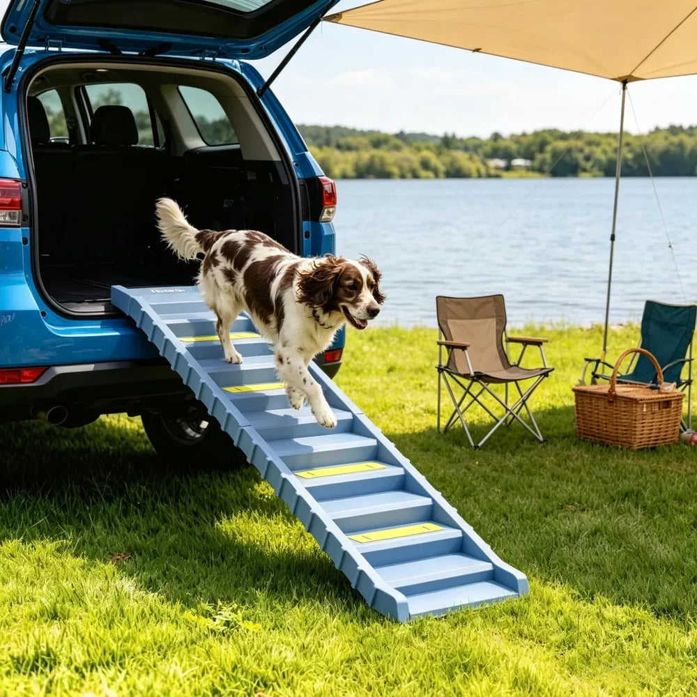 Gray Portable Dog Ramp for Easy Car Access – view 2