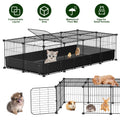 Guinea Pig Cage Playpen with Waterproof Floor Mat – Black