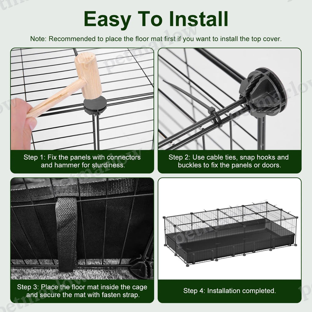 Guinea Pig Cage Playpen with Waterproof Floor Mat – view 4