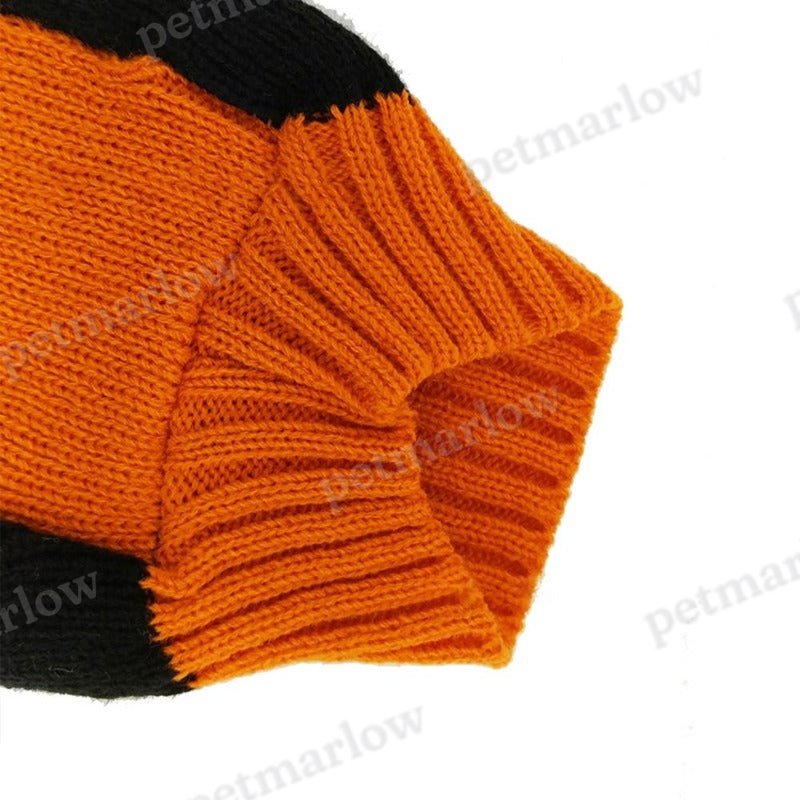 Halloween Dog Sweater Thick High Collar Thick Pumpkin Pattern Sweater – view 5
