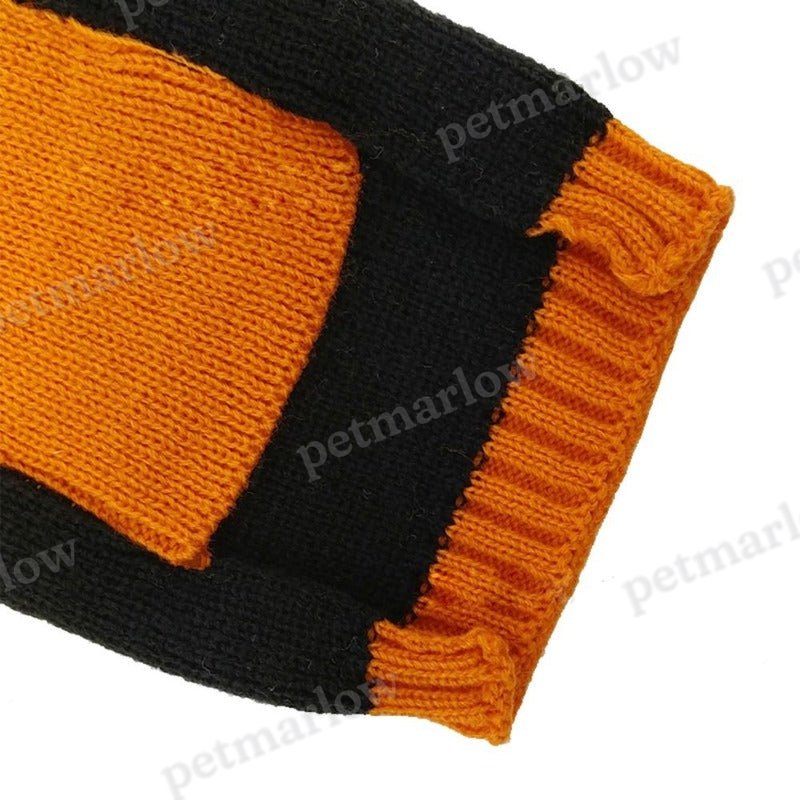 Halloween Dog Sweater Thick High Collar Thick Pumpkin Pattern Sweater – view 6