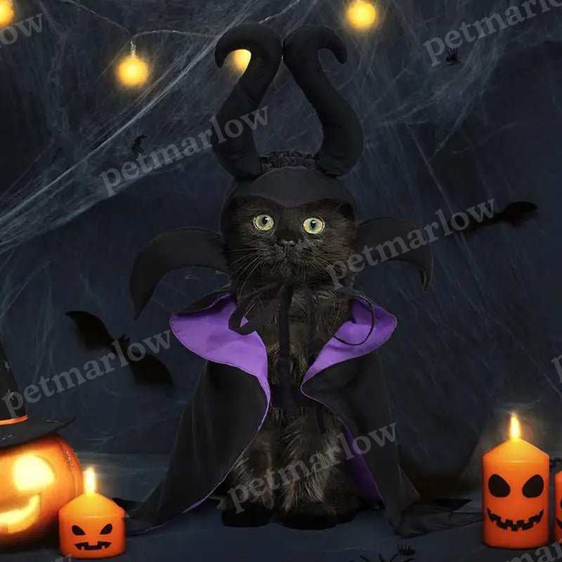 Halloween Dog Witch Cloak Halloween Cloak Hat Outfit Cosplay Clothes – view 5