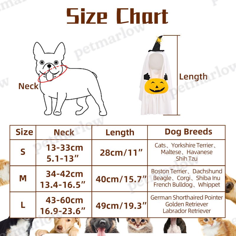 Halloween Ghost Dog Pet Costume Set White Ghost Cosplay Outfit – view 3