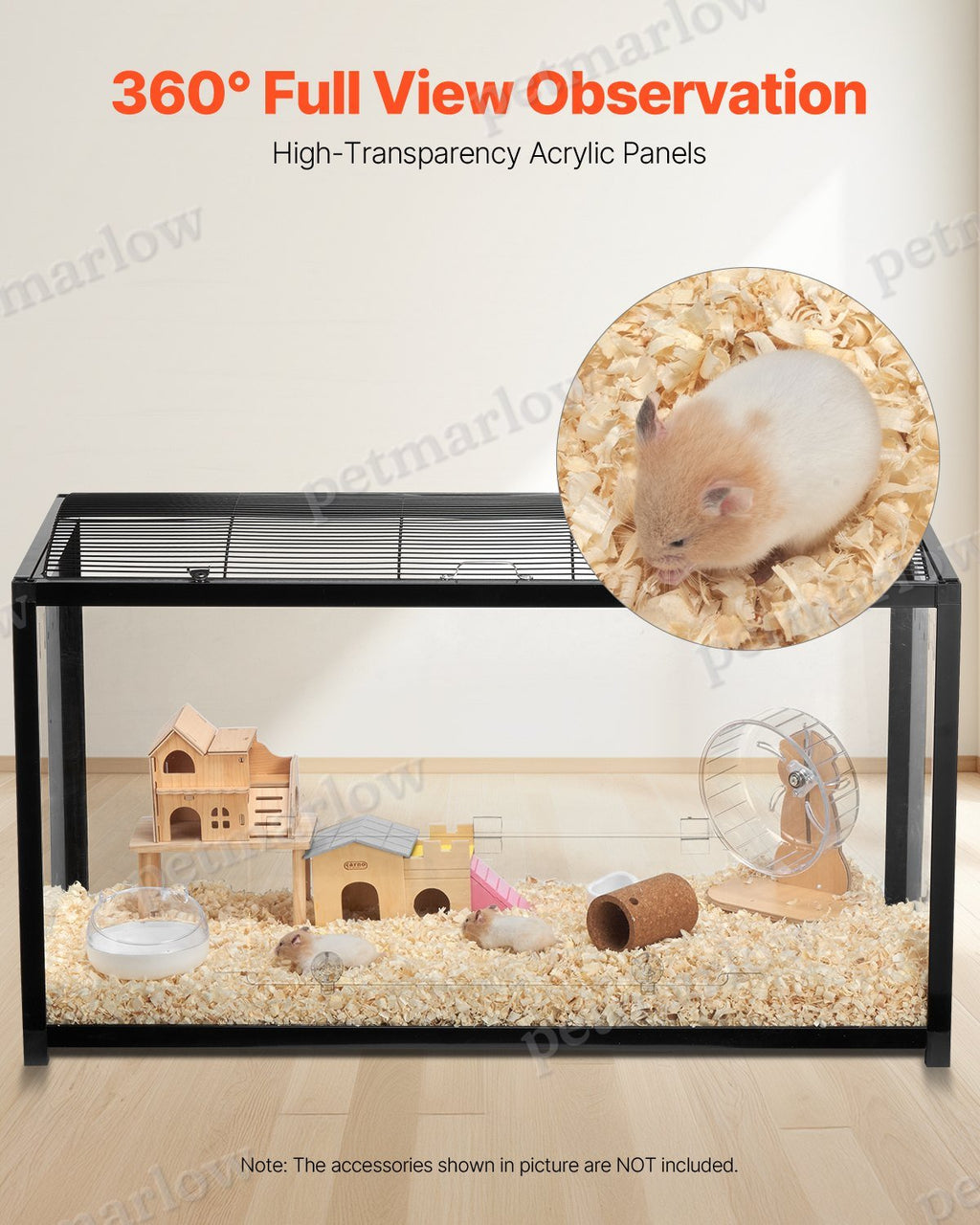 Hamster Cage Habitat for Small Animals with 360-Degree View – view 4