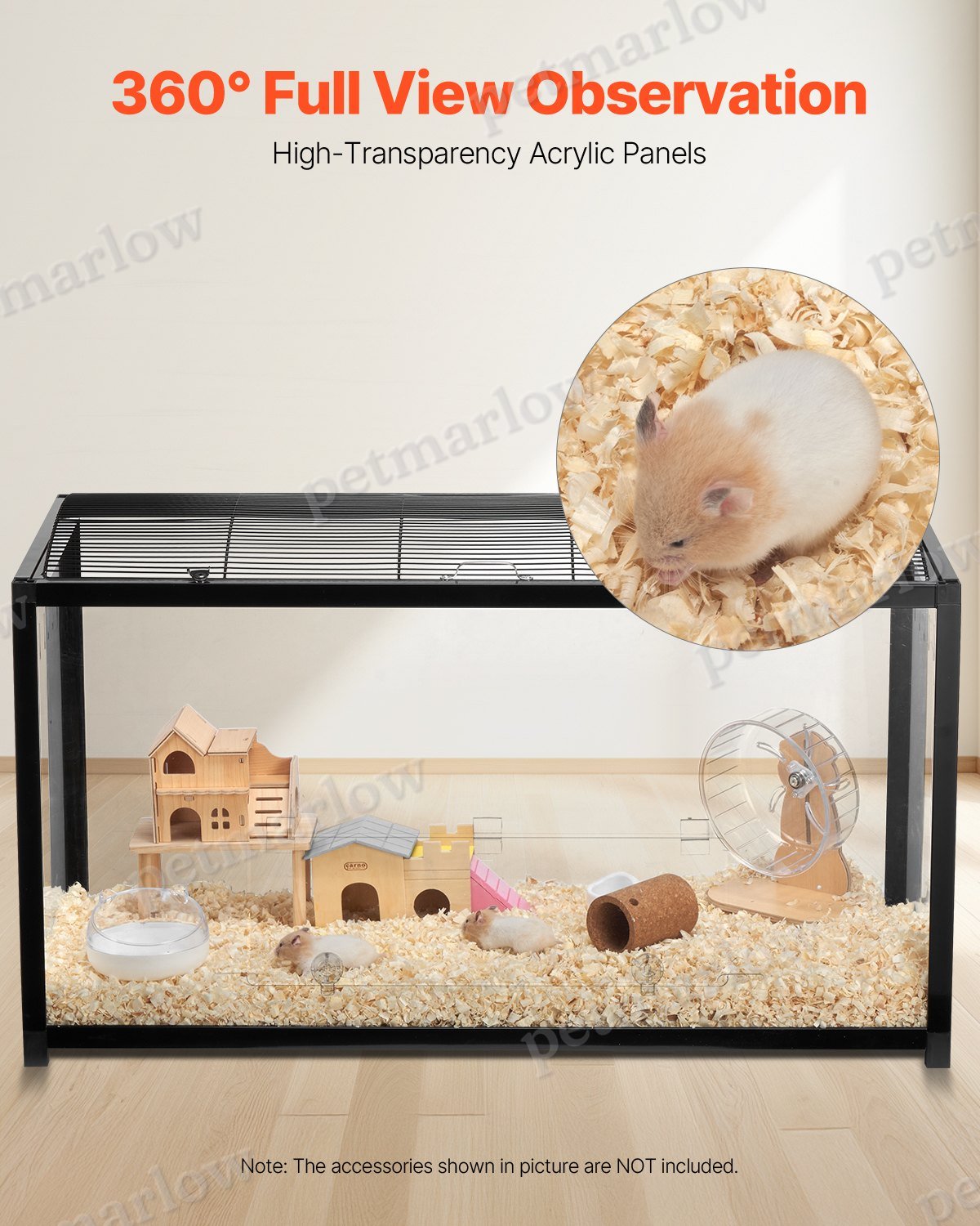 Hamster Cage Habitat for Small Animals with 360-Degree View – view 4