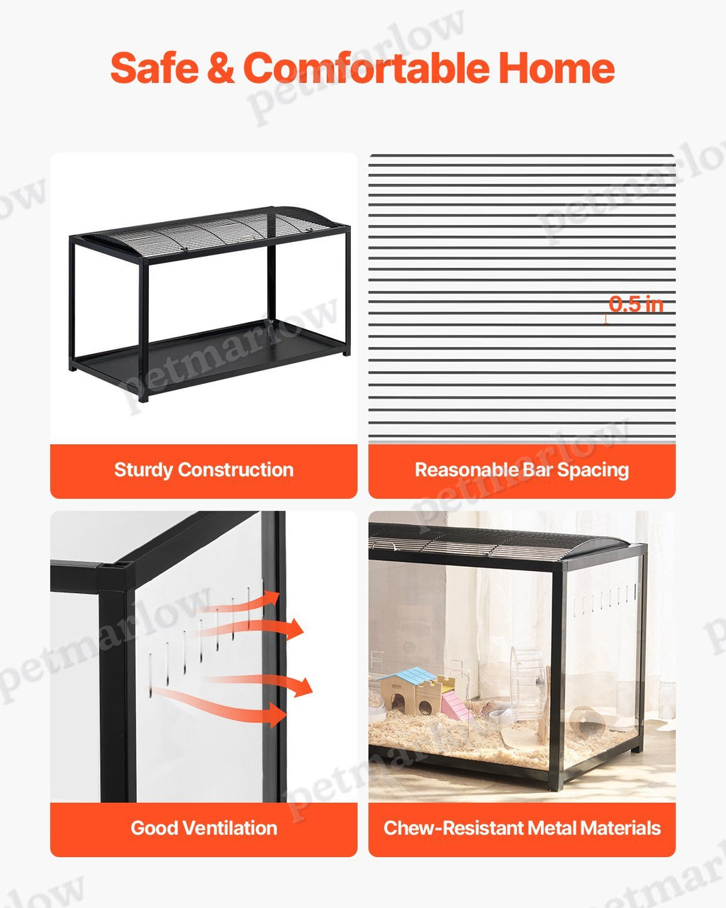 Hamster Cage Habitat for Small Animals with 360-Degree View – view 6