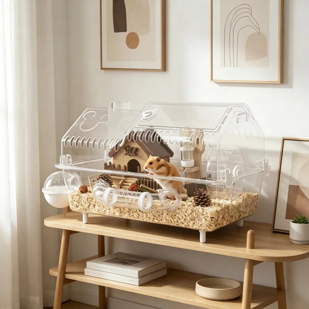 Hamster Cage with Exercise Wheel and Accessories – view 2