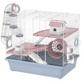 Hamster Cage with Exercise Wheel and Accessories – Blue / 510x355x165 mm
