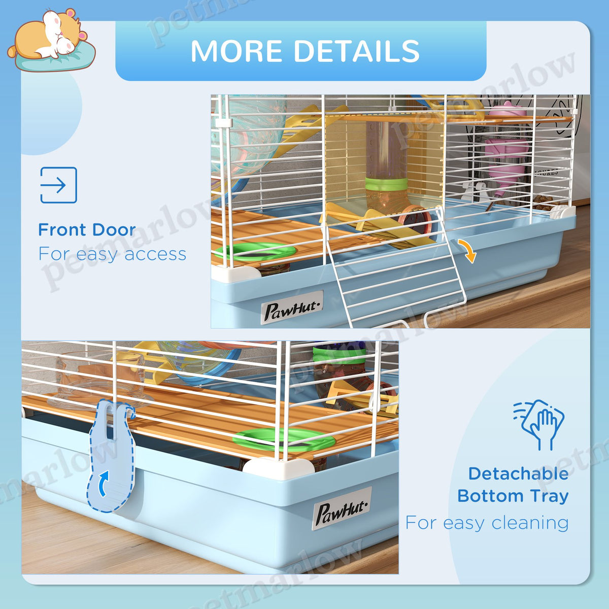 Hamster Cage with Exercise Wheels and Tubes