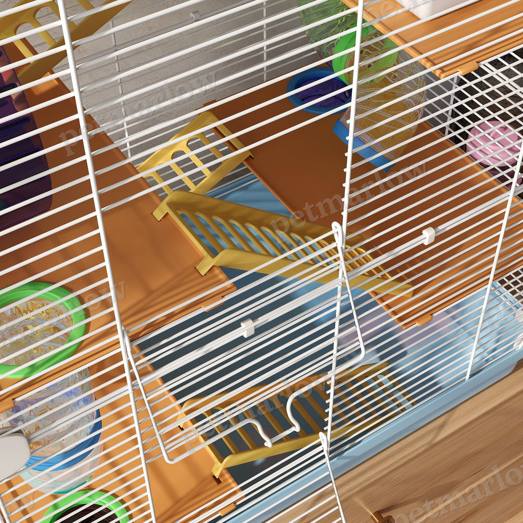 Hamster Cage with Exercise Wheels and Tubes