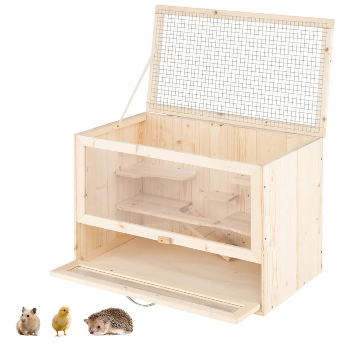 Hamster Cage with Flip Roof and Multi-Ladder Activity Areas