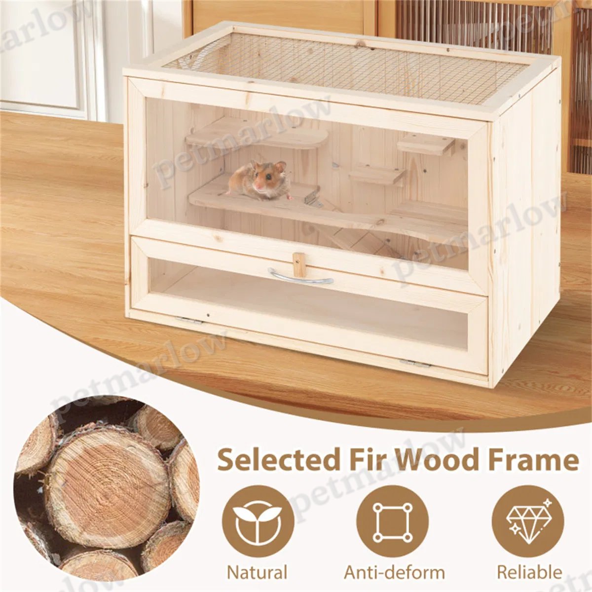 Hamster Cage with Flip Roof and Multi-Ladder Activity Areas – view 5