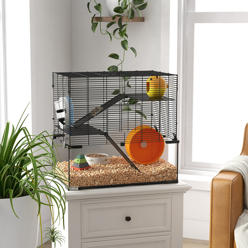 Hamster Cage with Glass Basin for Small Animals