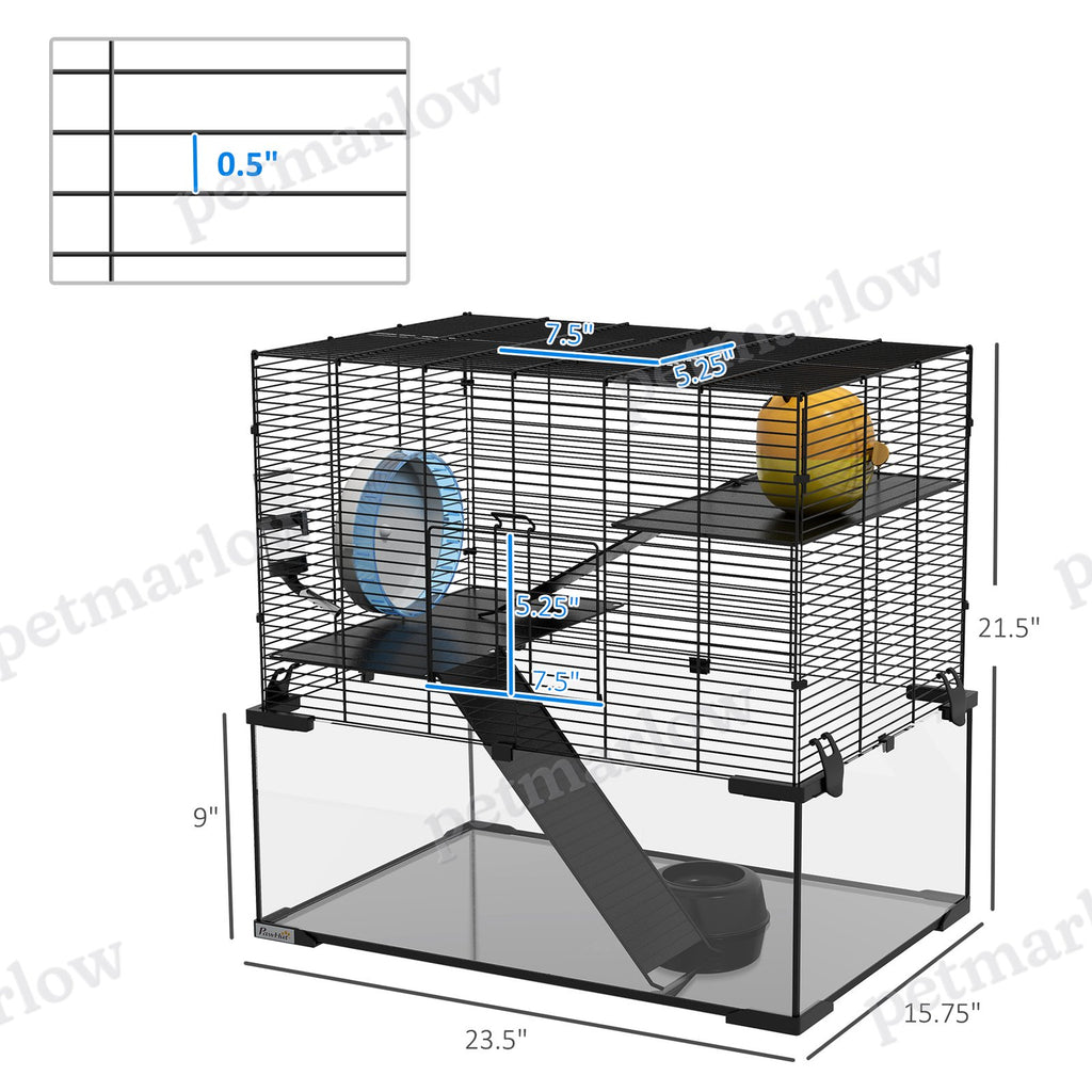 Hamster Cage with Glass Basin for Small Animals – view 5