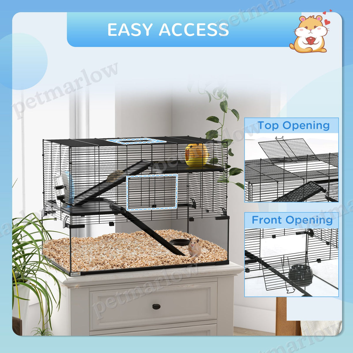 Hamster Cage with Glass Basin for Small Pets – view 3