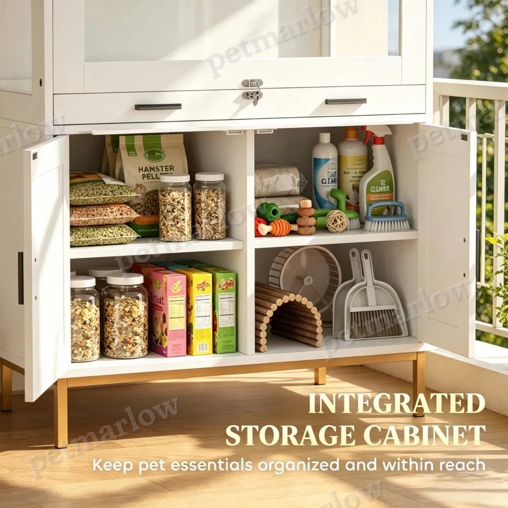 Hamster Cage with Storage Cabinet for Small Animals – view 4
