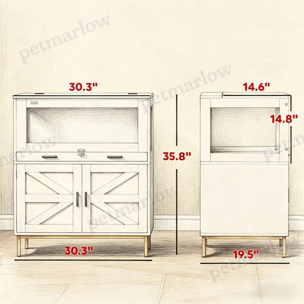 Hamster Cage with Storage Cabinet for Small Animals – view 6