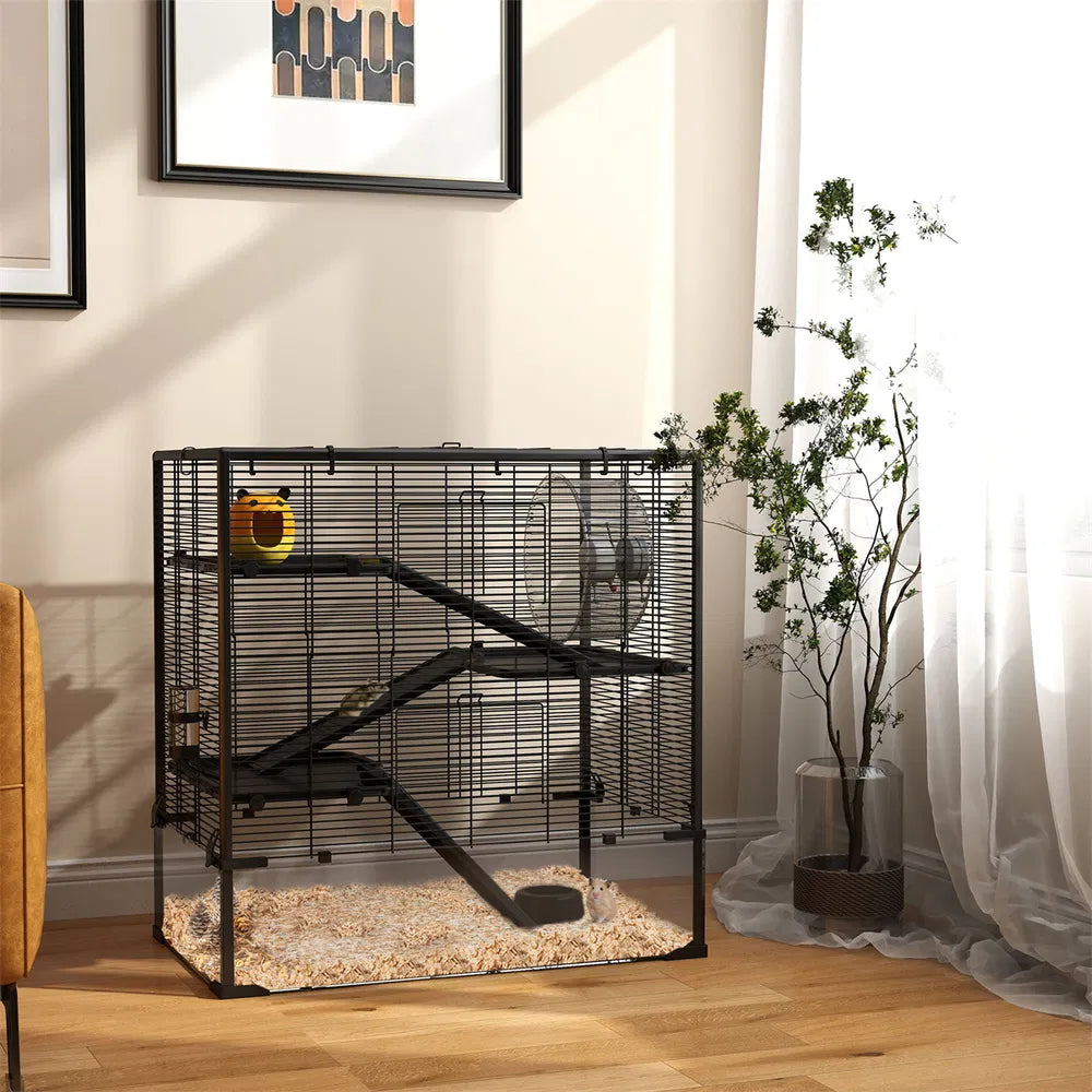 Hamster Tank with Four-Tier Design and Accessories – as picture