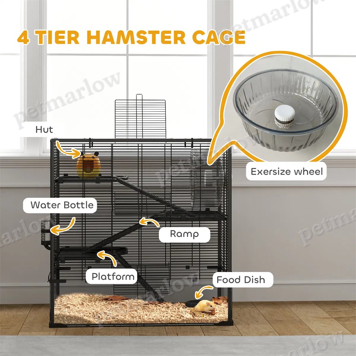 Hamster Tank with Four-Tier Design and Accessories – view 4