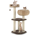 Hand-Woven Water Hyacinth Cat Tree with Scratching Posts – Defaulttitle