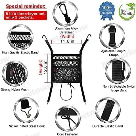 Handbag Holder of 3 Layers Mesh Net Pocket Bag – view 2