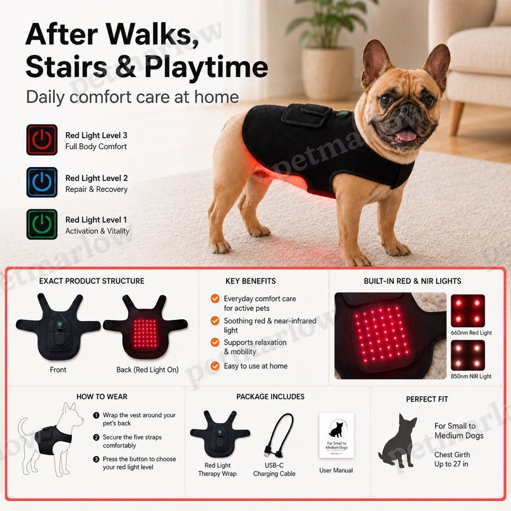 Hands-Free Red & Near-Infrared Vest (For French Bulldogs) – view 3
